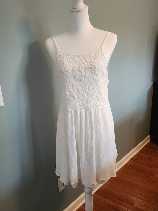 entro Dresses & Skirts - Fairy Dress! Festival Dress! White Lace Bodice Mini Dress with Spaghetti Straps